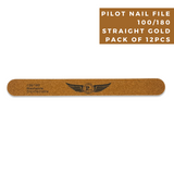 Pilot Nail File C4GT 100/180 (12 Pcs) - Straight Gold