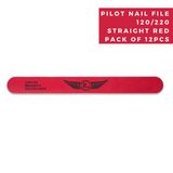 Pilot Straight Nail File 120/220 Grit  Pack of (12 Pcs)