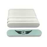 Pilot Mini Nail Buffer Q14-M (30 Pcs Pack) – Green & White ,  Professional Mini Nail Buffers for Manicure & Pedicure ,  Nail Prep & Smoothing Tool