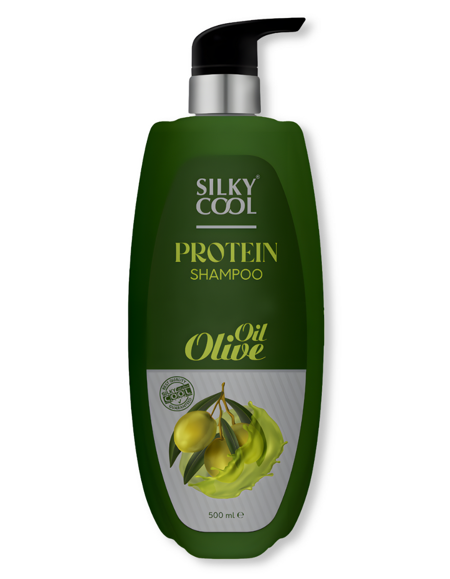 Silky Cool Anti Hair Loss Protein Olive Oil Shampoo Revitalizing Formula 500ml