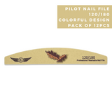 Pilot Nail File C9WT-CP4 120/180 (12 Pcs) - Moon Colorful Design (Cream)