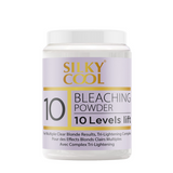 Silky cool 10 levels lift bleaching powder  - 450 gm for Maximum Hair Lightening (Blue powdered))