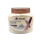 ActiveX Face & Body Scrub 500 ML - Rice & Milk - Gentle Exfoliation with Rice & Milk for Soft, Radiant Skin