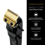 WAHL 5 Star Black Cordless Magic Clip – Professional Hair Clipper with Stagger-Tooth™ Blade, Titanium Coating, and 100-Minute Runtime