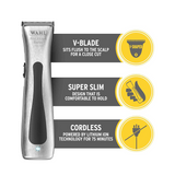 Wahl Beret Cordless Trimmer 08841-636 – Professional Silver Hair & Beard Outlining Trimmer with Chrome Blade