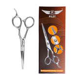 Pilot Barber Scissor 5.5" – Professional Hair Cutting Shears with Fancy Ring , Japanese 440C Steel, Semi-Offset Ergonomic Handle for Barbers & Stylists