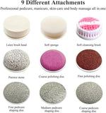 TOUCHBeauty 9-in-1 Electric Foot Callus Remover Kit – Professional Pedicure & Manicure Tool with 9 Attachments, Dual Speed, Battery Operated, Storage Case