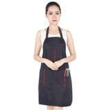 Professional Salon and Barber Apron – Black with Red Stitching (Apron Size 70 * 45 K- 22)