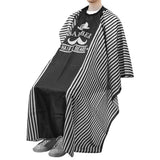 Hair Cutting Cape for Salon & Barber, Large Black and White Striped Professional Hairdressing Cape with Snap Closure ,Water-Resistant, Unisex – J-1093