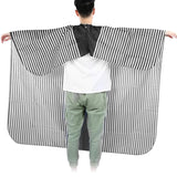 Hair Cutting Cape for Salon & Barber, Large Black and White Striped Professional Hairdressing Cape with Snap Closure ,Water-Resistant, Unisex – J-1093