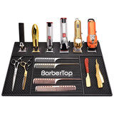 Barber Magnetic Tool Mat NL-03-2 - Professional Non-Slip Barber Station Organizer for Clippers, Scissors, and Tools - Black