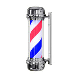 Barber Salon Rotating LED Barber Pole Light Y-2 Size: 57*19*26 - Silver - Weatherproof Wall-Mounted Salon Sign with High Brightness and Classic Design