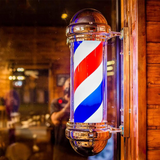 Barber Salon Rotating LED Barber Pole LightY-1 Size: 57*19*26 - Gold - Classic Wall-Mounted, Waterproof & Energy Efficient Barbershop Sign