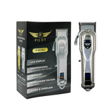 Pilot P-9518U Professional Hair Clipper – Cordless & Corded, 2000mAh Lithium Battery, Adjustable Blade, 8 Guide Combs, Low Noise, LCD Display, Barber-Grade Grooming Tool