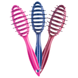 Dompel Anatomica Brush 4070 – Ergonomic Detangling Hair Brush with Curved Bristles for Wet & Dry Hair – Blue, Cherry, Pink