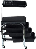 Pilot Trolley Manicure & Pedicure MA-3001 – Nail Technician Rolling Trolley with Seat, Storage Trays & Wheels, Salon Manicure Pedicure Cart, Nail Tech Stool Organizer for Beauty Salon & Spa