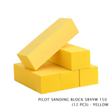 Pilot Sanding Block SB4BL 150 Grit (12 Pcs) – Medium Grit Nail Buffer Blocks for Acrylic, Gel & Natural Nails – Multi-Color Nail Files (Blue, Pink, Purple, Yellow) – Professional Manicure & Pedicure Tool