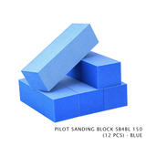 Pilot Sanding Block SB4BL 150 Grit (12 Pcs) – Medium Grit Nail Buffer Blocks for Acrylic, Gel & Natural Nails – Multi-Color Nail Files (Blue, Pink, Purple, Yellow) – Professional Manicure & Pedicure Tool