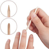 DIS Wooden Disposable Cuticle Pusher – 100 Pcs & 12 Pcs Pack – Double-Ended Nail Sticks for Manicure, Cuticle Care, Nail Art & Salon Use