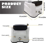Pilot Jet SPA T068 Portable Acrylic Foot Bath with Bubble Massage, Adjustable Temperature & Automatic Water Circulation – Home & Salon Pedicure Tub