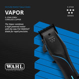 WAHL 5 Star Cordless Clipper Vapor – Professional Adjustable F32 FADEOUT Blade, 8,000 RPM Motor, and 150-Minute Runtime