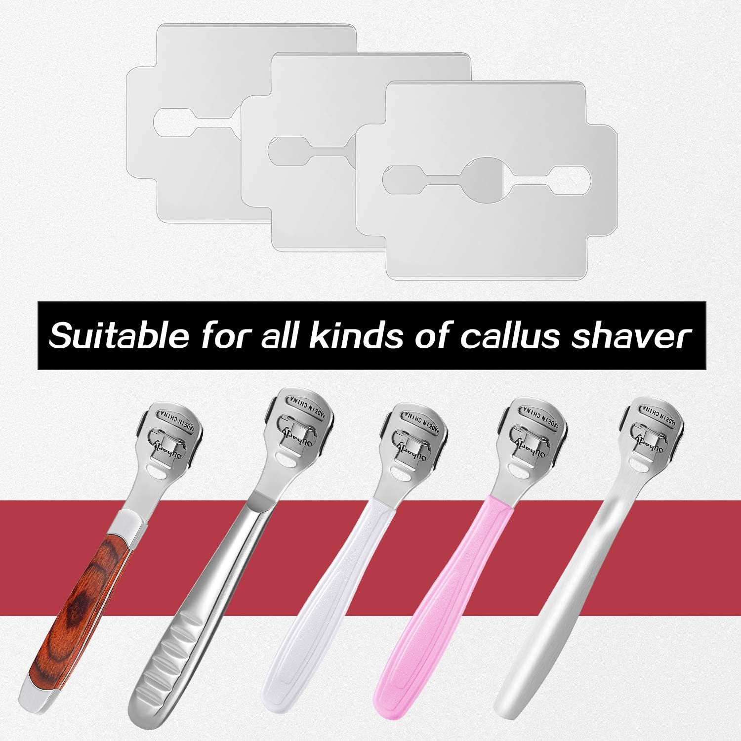 Food Calius Razor Corn & Callus Shaver Blades – 100 PCS Stainless Steel Replacement Razor ...