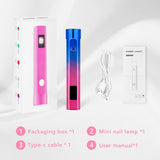 Portable Pen UV LED Nail Lamp – Fast Drying USB Gel Nail Curing Light for Home & Salon Quality Nail Art