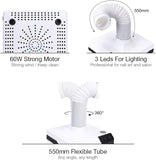 Nail Dust Collector/Vacuum Japanese Style 60W with Reusable Filter & LED Light for Salon and Home Use