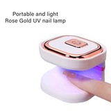 Mini Rose Gold UV Nail Lamp – Portable USB Rechargeable LED Nail Dryer for Gel Polish & Nail Art, Single-Finger Curing, 180° Open Design