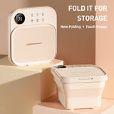 ZG-H2381C Folding Foot SPA Machine – Electric Heated 8L Foot Bath with Water Bubbles, Six Roller Massage Groups, Automatic Heating, Red Light Therapy, LCD Display, Portable Handle & Insulation Cover