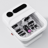 ZG-H9802C Collapsible Foot SPA Machine – 15L Heated Foot Bath with 6 Massage Rollers, Bubble & Vibration Therapy, Red Light, Dual Touch Switch, Timer, Support Rod, Foot Stone & Carry Handle