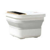 ZG-H2387C Folding Foot SPA Machine – Deep 15L Heated Foot Bath with Water Bubbles, 6 Smooth Massage Rollers, Red Light Therapy, Lightweight Portable Design for Home Relaxation