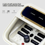 ZG-H2387C Folding Foot SPA Machine – Deep 15L Heated Foot Bath with Water Bubbles, 6 Smooth Massage Rollers, Red Light Therapy, Lightweight Portable Design for Home Relaxation