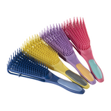 Dompel Caracol Curl Brush 4050 – Detangling Brush for Curly, Coily & Kinky Hair – Flexible Bristles, Anti-Frizz, Shower-Safe – Blue, Pink, Purple, Yellow