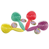 Dompel Lollipop Brush 4018 – Scented Detangling Hair Brush for Kids & Teens – Flexible Bristles – Grape, Green Apple, Strawberry, Pineapple