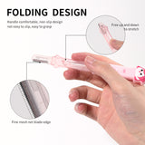 Eyebrow Razor Set LLT03 – 2-in-1 Eyebrow Grooming Kit with Safe Foldable Razor, Anti-Slip Tweezer, Washable and Durable, Purple