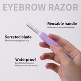 Eyebrow Razor Set LLT06 – 2pcs Women’s Facial Hair Remover, Stainless Steel Replaceable Blade, Retractable Dustproof Cover, Safe & Smooth Dermaplaning Razor, Purple