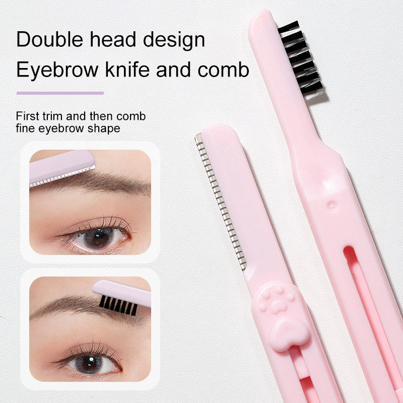 Eyebrow Razor Set LLT31 – 2pcs Double-Head Eyebrow Trimmer with Comb ...