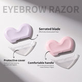 Eyebrow Razor Set LLT42 – 2pcs Serrated Facial Hair & Eyebrow Trimmers, Dustproof Protective Cover, Ergonomic Grip for Easy Control, Safe & Hygienic, Purple
