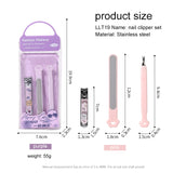 3-in-1 Portable Nail Care Kit LLT19 – Mini Nail Clippers, Cuticle Remover, and Nail File Set, Stainless Steel, Travel-Friendly