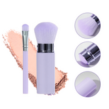 Makeup Brush Set LLT29 – 2pcs Retractable Face Brush + Precision Eyeshadow Brush , Soft Nylon Bristles, Travel-Friendly