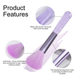 Makeup Brush Set LLT34 – 5pcs Purple, Soft Nylon Bristles, Resin Handle & Aluminum Tube, Lip, Eyeshadow, Eyebrow & Powder Brushes