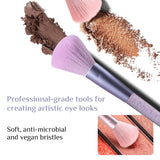 Makeup Brush Set LLT35 – 2pcs Purple, Vegan Nylon Bristles, Durable Aluminum Ferrules, Face & Eye Brushes