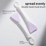 2-in-1 Silicone Mask Brush LLT36, Dual-Ended Facial Mask Applicator with Spatula & Scoop – Soft Food-Grade Silicone Skincare Tool for Applying & Removing Face Masks (Purple)