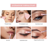 LLT38 6-Piece Purple Makeup Brush Set – Soft Synthetic Nylon Bristles, Crystal Resin Handles, Thickened Aluminum Ferrules, Powder, Eyeshadow, Lip, Highlighter & Eyebrow Brushes