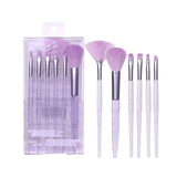LLT38 6-Piece Purple Makeup Brush Set – Soft Synthetic Nylon Bristles, Crystal Resin Handles, Thickened Aluminum Ferrules, Powder, Eyeshadow, Lip, Highlighter & Eyebrow Brushes