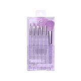 LLT38 6-Piece Purple Makeup Brush Set – Soft Synthetic Nylon Bristles, Crystal Resin Handles, Thickened Aluminum Ferrules, Powder, Eyeshadow, Lip, Highlighter & Eyebrow Brushes