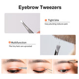 LLT04 Eyebrow Care Set 3pcs – Stainless Steel Tweezer, Straight Eyebrow Scissors, and Eyebrow Shaver for Precise Hair Removal, Eyebrow Shaping, Grooming Kit for Home and Travel, Available in Purple and Pink