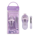 LLT07 Eyelash Curler & Foldable Eyebrow Razor 2pcs Set – Portable Wide-Angle Eyelash Curler, Protective Net Eyebrow Razor, Precise Eyebrow Shaping, Lightweight Ergonomic Eye Grooming Kit, Purple