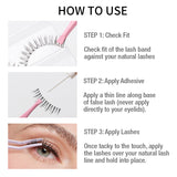 False Eyelash LLT26-C 4pairs - Purple Lightweight Artificial Fiber, Clear Band, Hypoallergenic, Waterproof, 4 Pairs + 48-Hr Hold Lash Glue